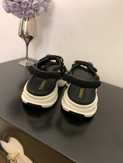 SANDAL 25S IN BLACK LAMBSKIN EMBOSED SNAKE PATTERN