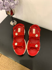 SANDAL 25S IN RED SUEDUE FABRIC