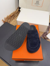 HM 25S MULE IN DARK SLATE BLUE SUEDE