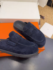 HM 25S MULE IN DARK SLATE BLUE SUEDE