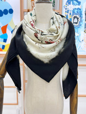 DIOR SCARF 140 CM IN WOOL MIX SILK FABRIC 708384