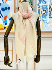 CHANEL 25S SCARF 135 IN CASHMERE SILK 737234