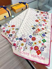 LV SCARF 135 CM IN WOOL MIX SILK 715458