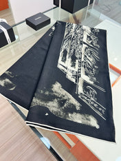 CHANEL 25S SCARF 135 IN CASHMERE SILK 737229