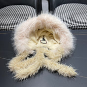 BEANIE HAT IN COLORFUL WOOL AND RABBIT FUR 392116