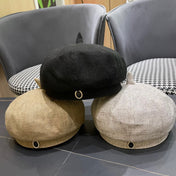 BERET HAT IN BEIGE FABRIC 420943