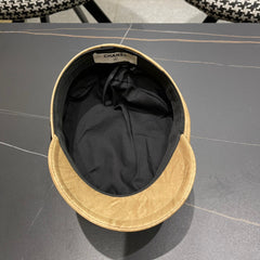 BAKER BOY CAP IN PEANUT BROWN CALFSKIN 420948