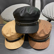 BAKER BOY CAP IN PEANUT BROWN CALFSKIN 420948