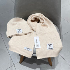 SET BEANIE HAT AND SCARF BISQUE BEIGE 427884