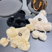 DEERSTALKER HAT IN WHITE CREAM WOOL AND FLEECE 434698