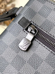 TAKEOFF POUCH 30 IN GREY BLACK DAMIER GRAPHITE CANVAS
