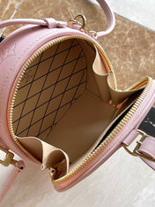 MINI BOITE CHAPEAU 13 IN LIGHT PINK MONOGRAM PERFORATED CALFSKIN