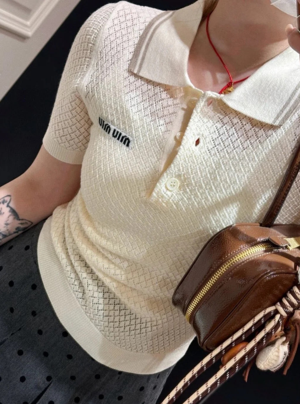MIUMIU KNITTED POLO SHIRT STYLE 325