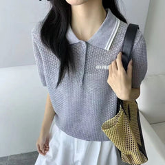 MIUMIU KNITTED POLO SHIRT STYLE 327
