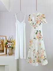 DITSY FLORAL PRINT LONG DRESS NATURA 25S IN SILK 266337