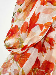LANTERN SLEEVE MINI DRESS 25S IN SILK 266357