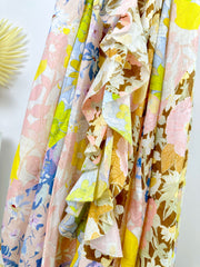 RUFFLED-SLEEVE PRINTED MIDI DRESS 254607