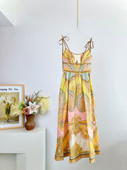 SPAGHETTI STRAP PRINTED MAXI DRESS