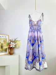 SPAGHETTI STRAP PRINTED MAXI DRESS
