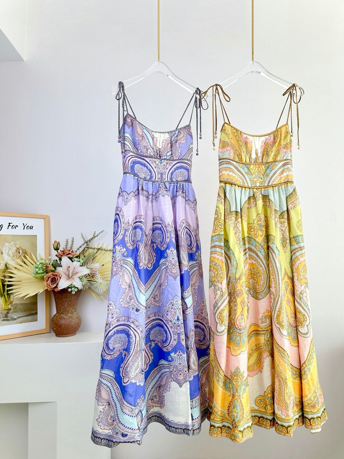 SPAGHETTI STRAP PRINTED MAXI DRESS