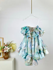 ZIMMERMANN PLEATED SILK MINI SKIRT 270236