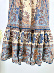LONG SKIRT PRINTED 25S IN SPUN SILK 266326