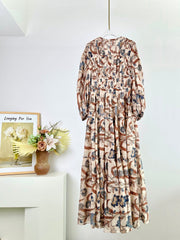 ZIMMERMANN TIERED PLEATED MIDI DRESS 270241