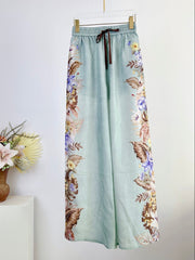 ZIMMERMANN WIDE-LEG PANTS WITH WAIST TIE 270121