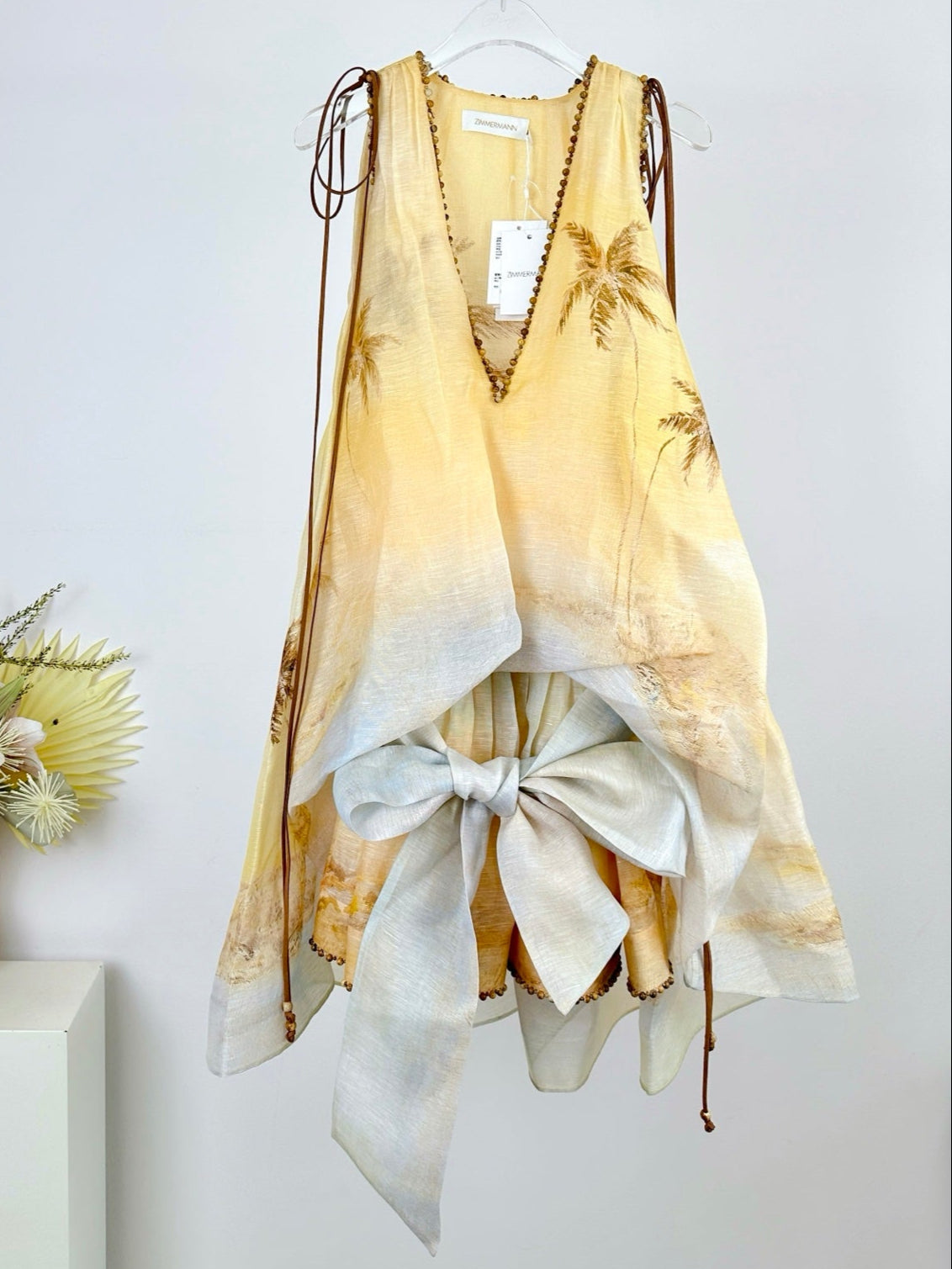 ZIMMERMANN BALANCE DEEP V-NECK MINI DRESS 270314