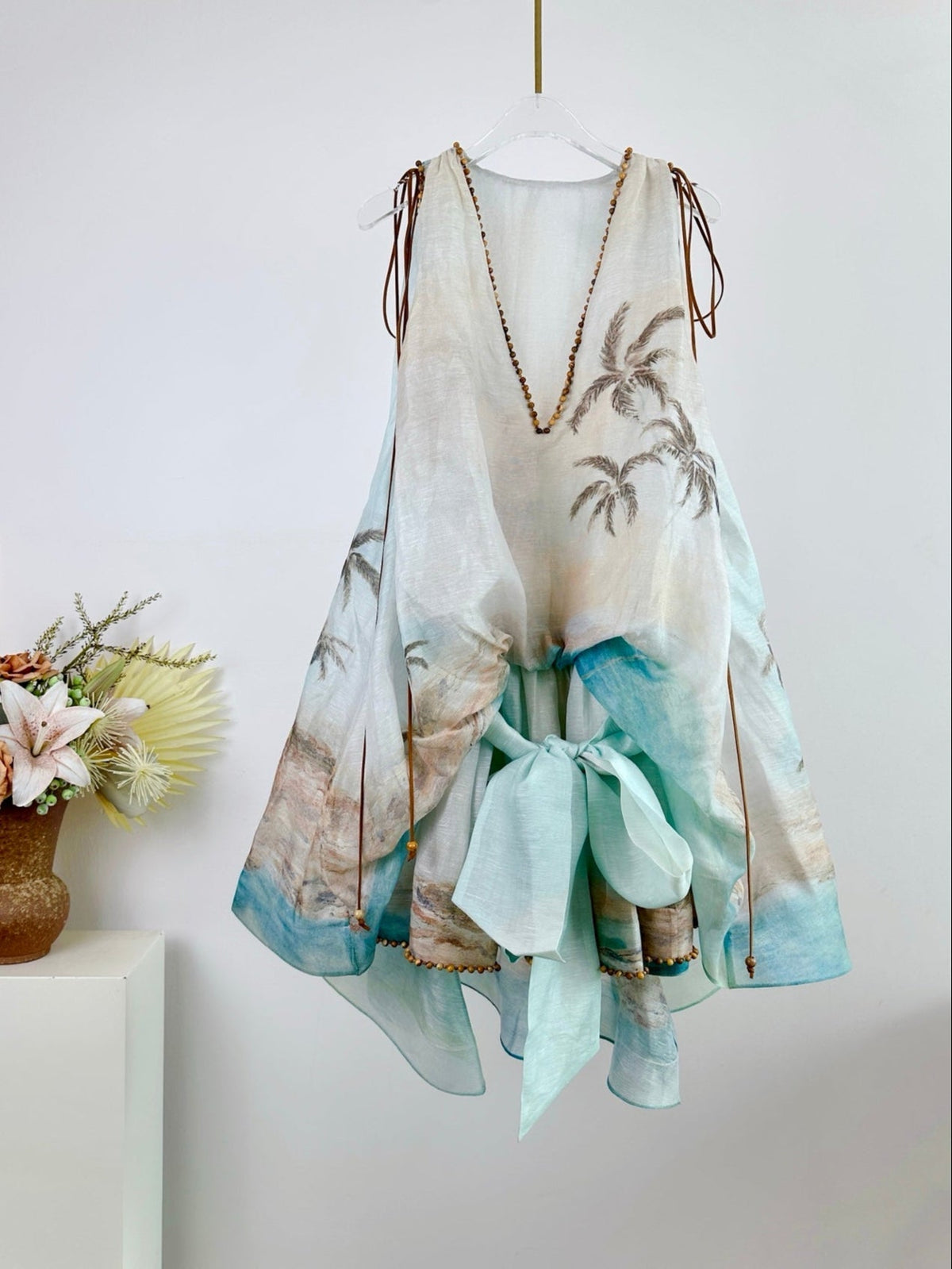 ZIMMERMANN BALANCE DEEP V-NECK MINI DRESS 270315