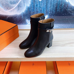 STORY ANKLE BOOT 7 CM IN BLACK LAMBSKIN