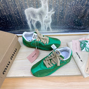 NB Pine Green And Sea Green Color Sneakers Cowhide