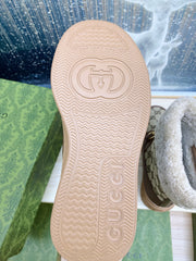 HORSEBIT ANKLE BOOTS WITH MERINO TRIM IN BEIGE JACQUARD FABRIC MIX BROWN CALFSKIN