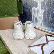 GG COUPLE TRAINER WHITE CALFSKIN WITH CAPYBARA ICON