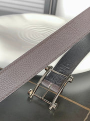 HM REVERSIBLE BLACK AND CHOCOLATE BROWN LEATHER STRAP 32 MM COPPER HARDWARE