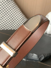 BELT 25MM MEDIUM WESTERN IN DARK BROWN CALFSKIN SILVER BUCKLE