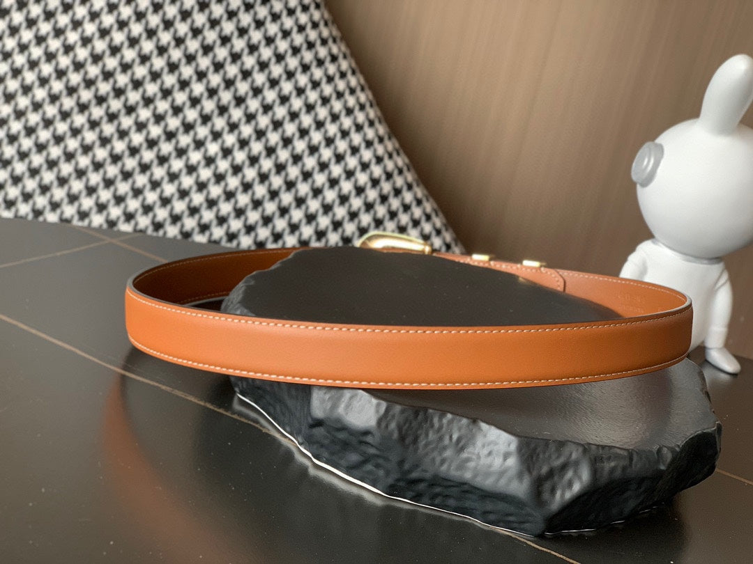 Medium Western Belt 25mm In Brown Calfskin Ghw