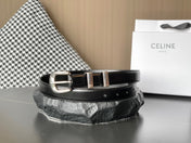 BELT 25MM MEDIUM WESTERN IN BLACK CALFSKIN WITH SILVER BUCKLE