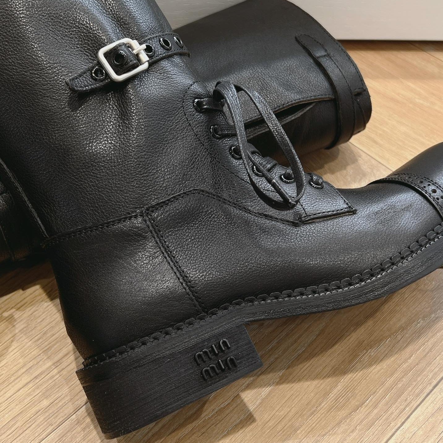 Army Boots Black Color Cowhide