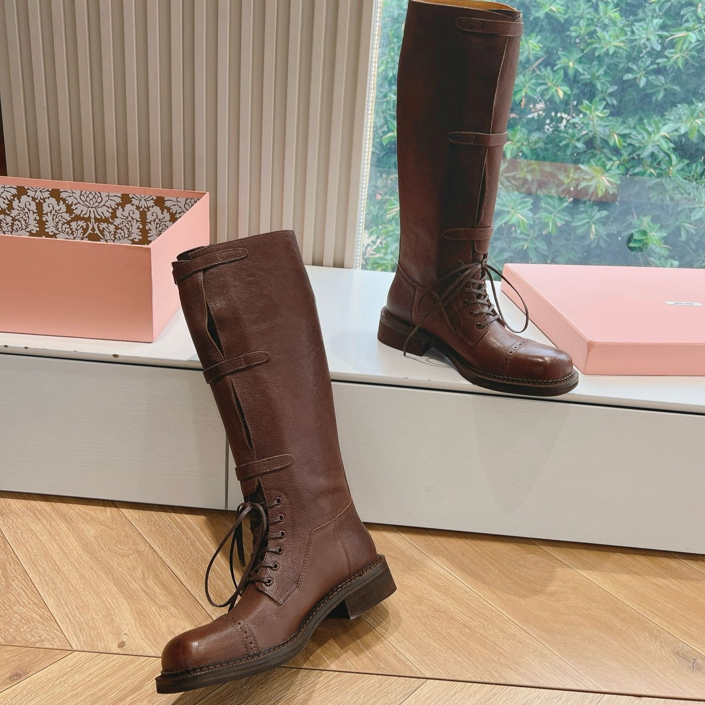 Army Boots Caramel Color Cowhide