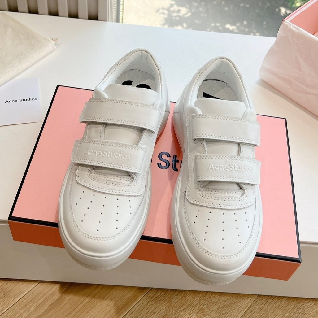 ACNE STUDIO SNEAKER IN WHITE LAMBSKIN