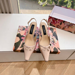 DG 70MM FOOTWEAR – BLUSH IN BEIGE CALFSKIN SLINGBACK