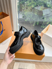 RUBY FLAT MARY JANE IN BLACK PATENT CALFSKIN