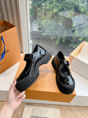 RUBY FLAT MARY JANE IN BLACK PATENT CALFSKIN