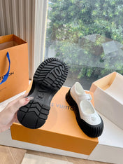 RUBY FLAT MARY JANE IN WHITE PATENT CALFSKIN