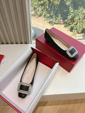 BELLE VIVIER BALLERINAS IN BLACK SMOOTH LAMBSKIN