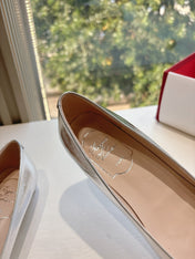 BELLE VIVIER BALLERINAS IN SILVER METALLIC SMOOTH LAMBSKIN