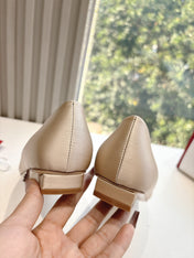 BELLE VIVIER BALLERINAS IN BEIGE SILK