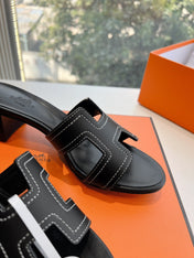 0ASIS SANDAL IN BLACK MIX WHITE CALFSKIN