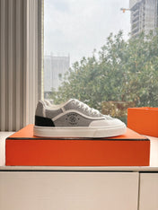GET SNEAKER IN DOVE GRAY MAXI CANVAS AND CALFSKIN
